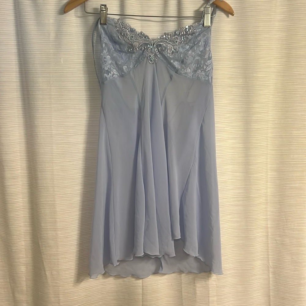 Size L Secret Treasures - baby blue nightie with sparkly embroidery and tie back